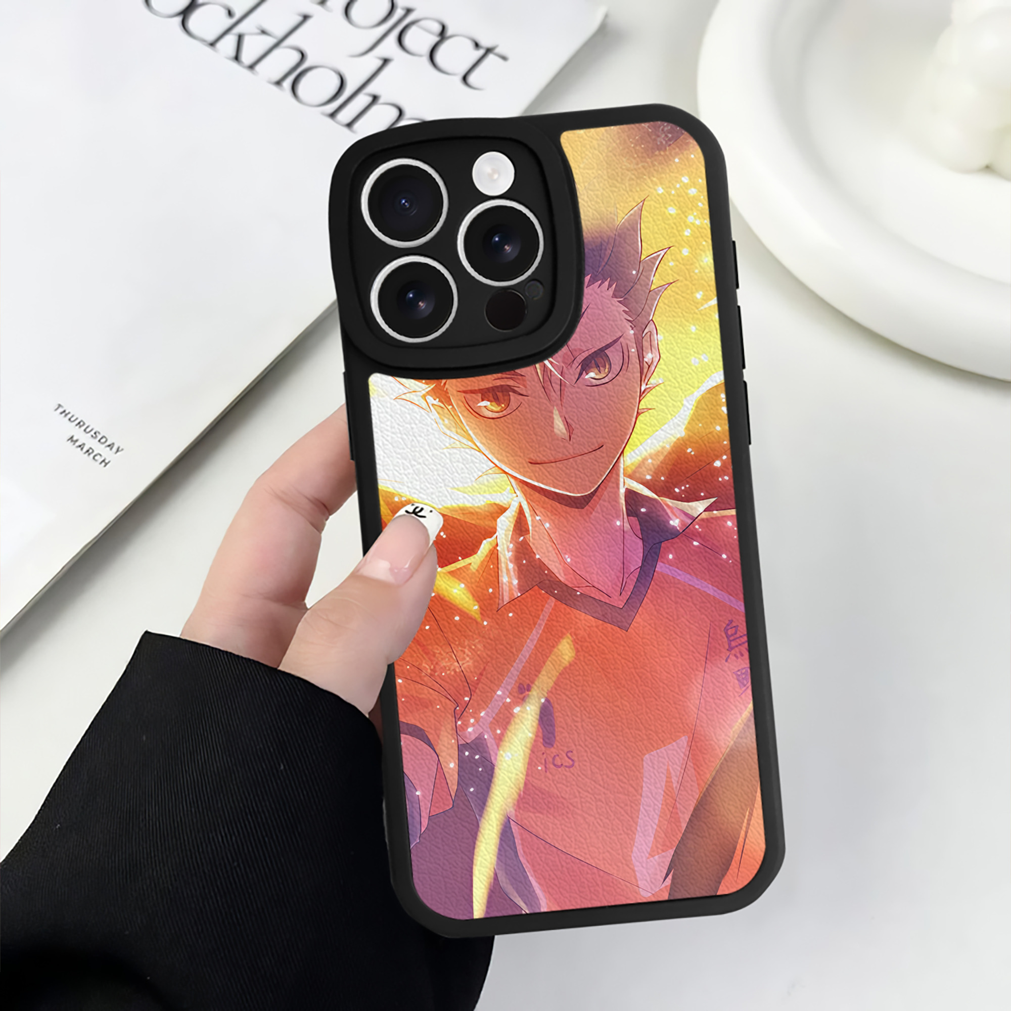 （画像用） ハイキュー!! Haikyu!! 【iPhone 16シリーズ対応】シリコンスマホケース（レザー調） 材質：シリコン
